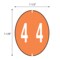 Nevs Filing Labels - Large - Number 4 1-1/4" x 1-1/8" Orange XN-OVAL 4 - alternate 2
